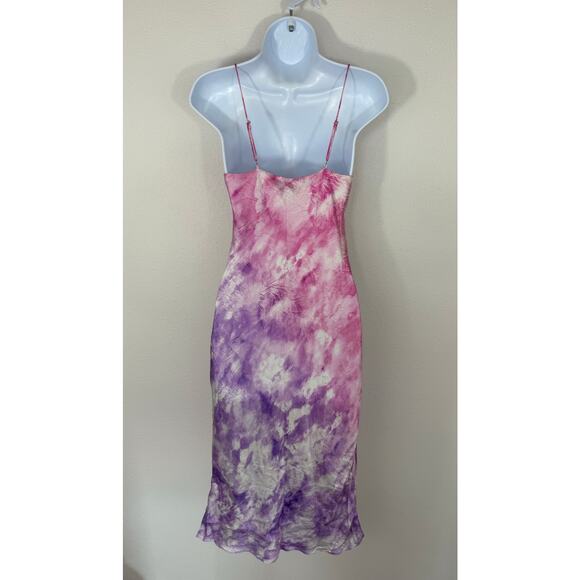 Cami NYC XS Silk Tie Dye Midi Slip Dress Pink Purple - Picture 5 of 9